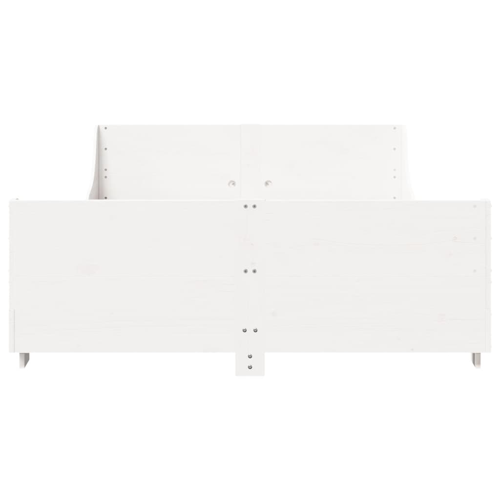 Cadre de lit sans matelas blanc 120x200 cm bois de pin massif