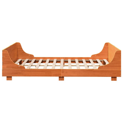 Cadre de lit sans matelas cire marron 120x200cm bois pin massif