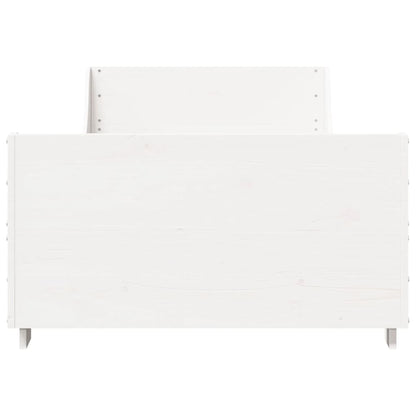 Cadre de lit sans matelas blanc 100x200 cm bois de pin massif