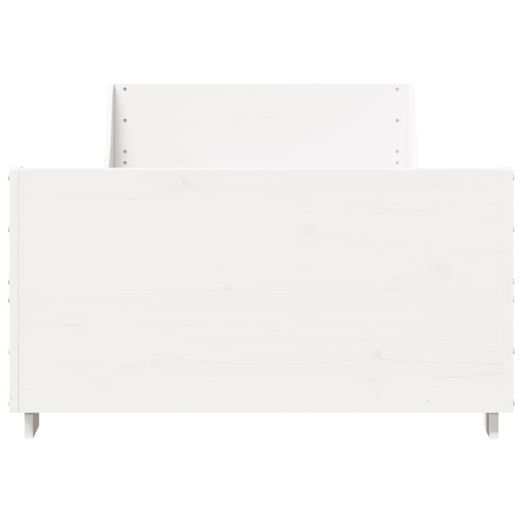 Cadre de lit sans matelas blanc 90x200 cm bois de pin massif