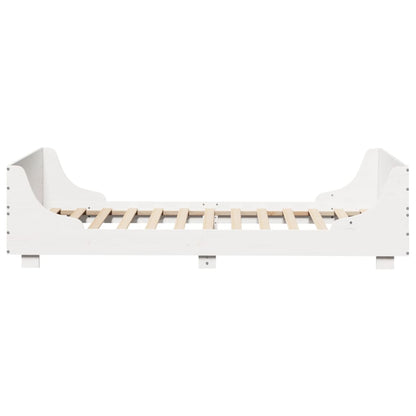 Cadre de lit sans matelas blanc 90x200 cm bois de pin massif