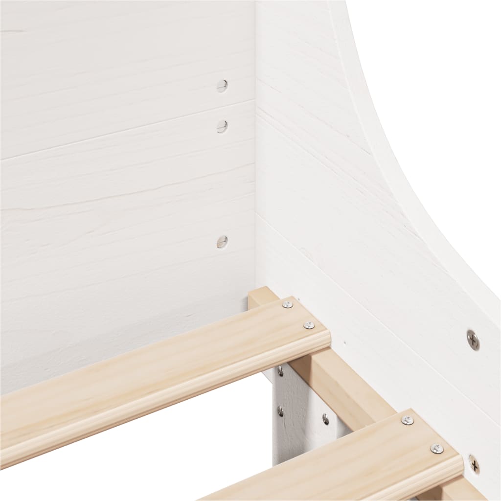 Cadre de lit sans matelas blanc 90x200 cm bois de pin massif