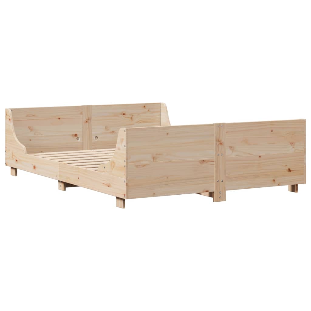 Cadre de lit sans matelas 120x190 cm bois de pin massif