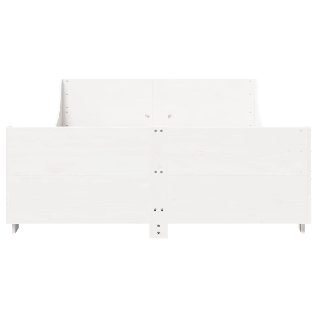 Cadre de lit sans matelas blanc 120x190 cm bois de pin massif