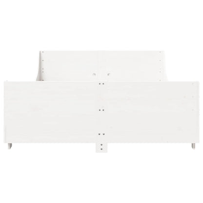 Cadre de lit sans matelas blanc 120x190 cm bois de pin massif