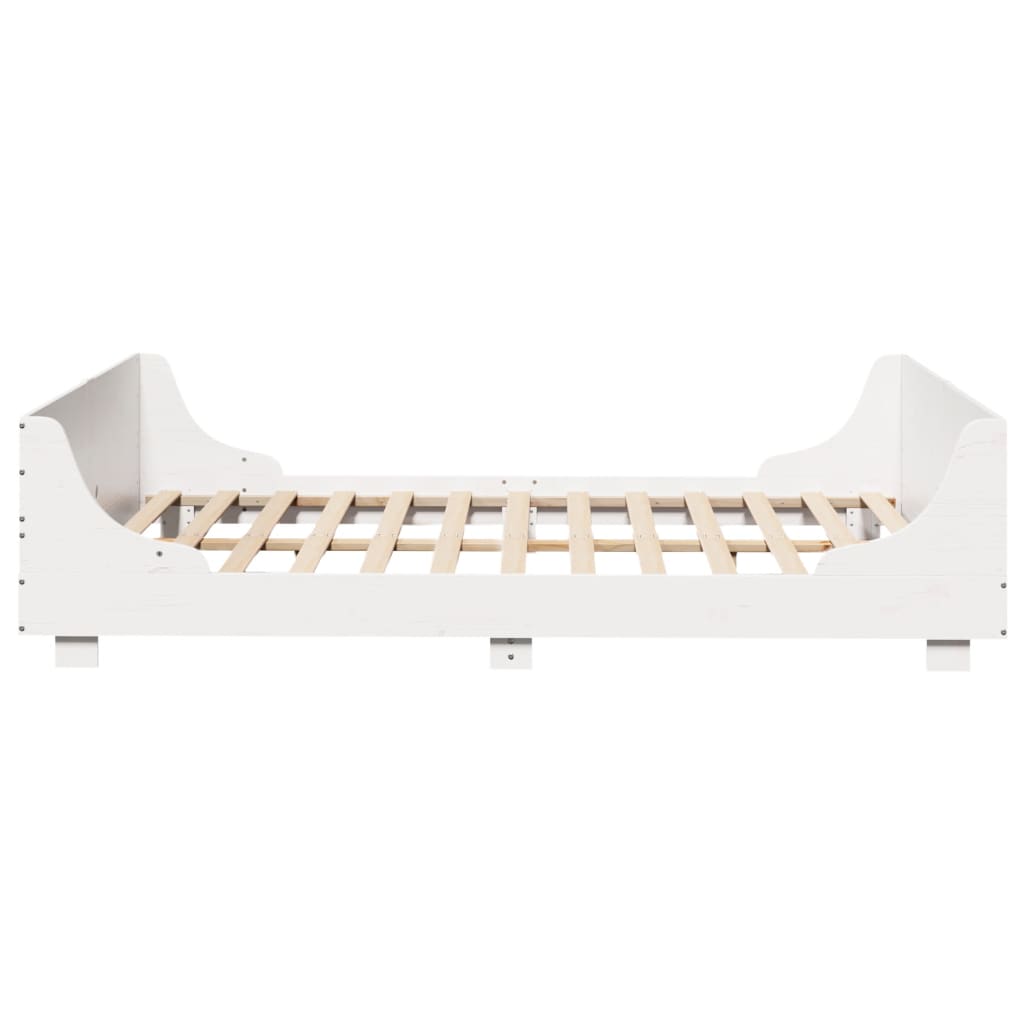 Cadre de lit sans matelas blanc 120x190 cm bois de pin massif