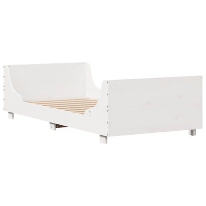 Cadre de lit sans matelas blanc 90x190 cm bois de pin massif