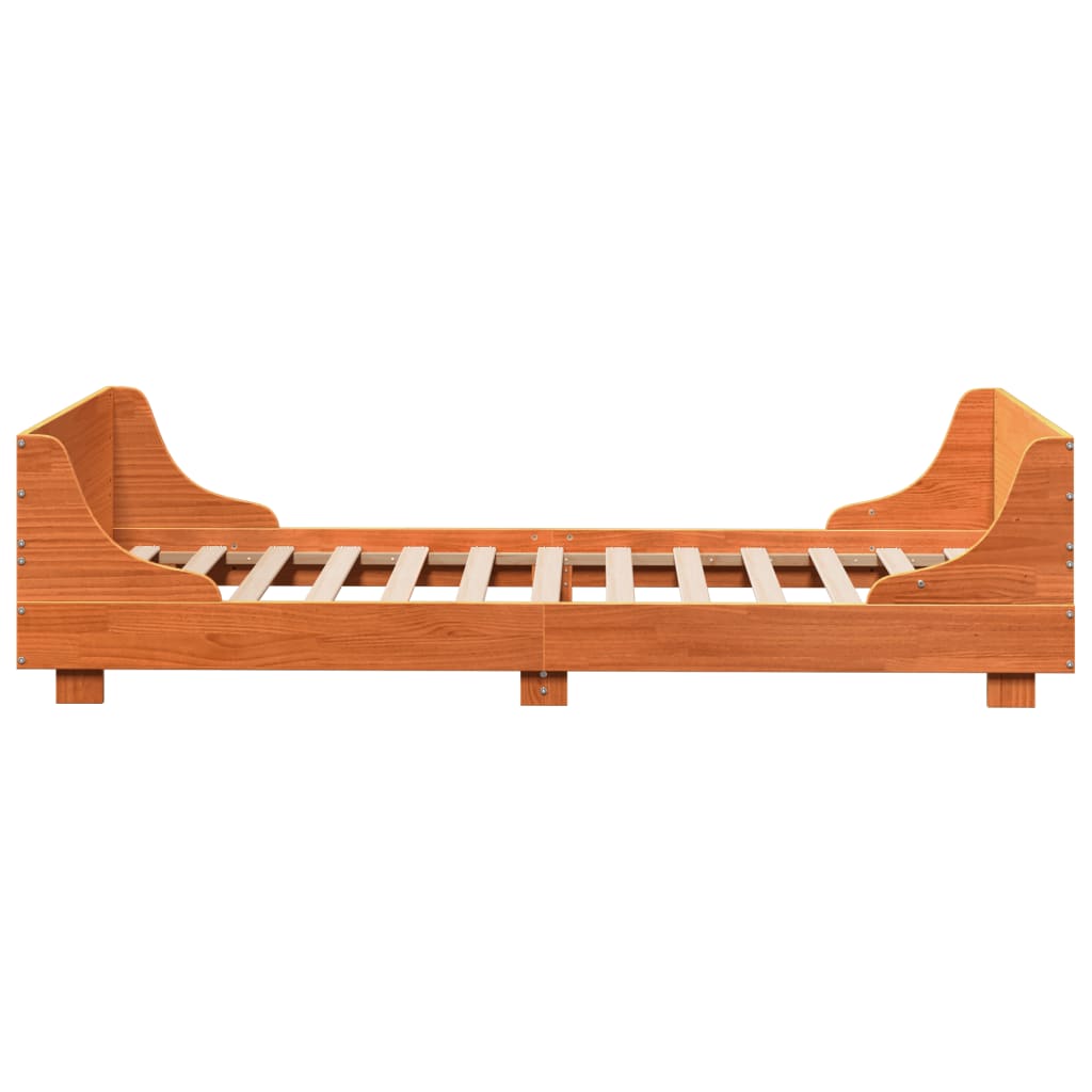 Cadre de lit sans matelas cire marron 90x190 cm bois pin massif