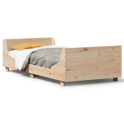 Cadre de lit sans matelas 75x190 cm bois de pin massif