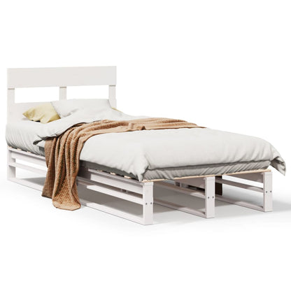 Cadre de lit sans matelas blanc 90x200 cm bois de pin massif