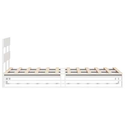 Cadre de lit sans matelas blanc 90x200 cm bois de pin massif