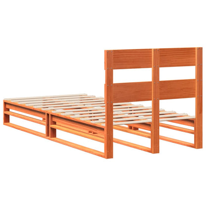 Cadre de lit sans matelas cire marron 90x200 cm bois pin massif