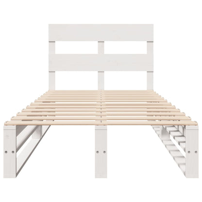 Cadre de lit sans matelas blanc 75x190 cm bois de pin massif