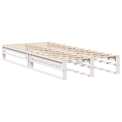 Cadre de lit sans matelas blanc 75x190 cm bois de pin massif