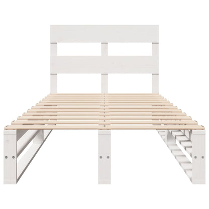 Cadre de lit sans matelas blanc 90x190 cm bois de pin massif