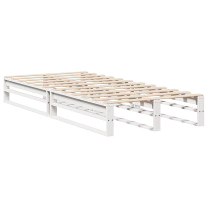 Cadre de lit sans matelas blanc 90x190 cm bois de pin massif