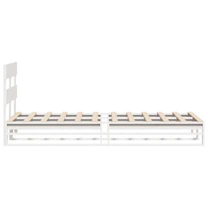 Cadre de lit sans matelas blanc 90x190 cm bois de pin massif