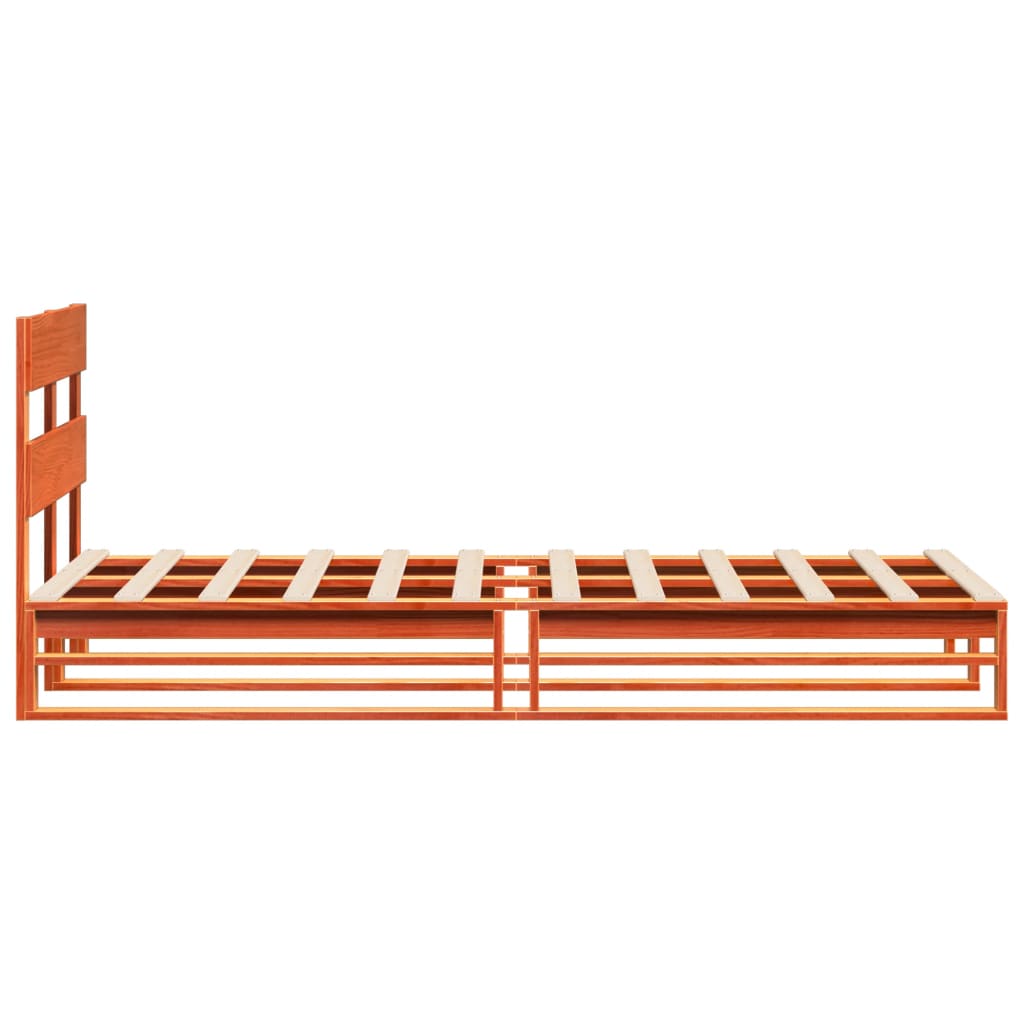 Cadre de lit sans matelas cire marron 90x190 cm bois pin massif