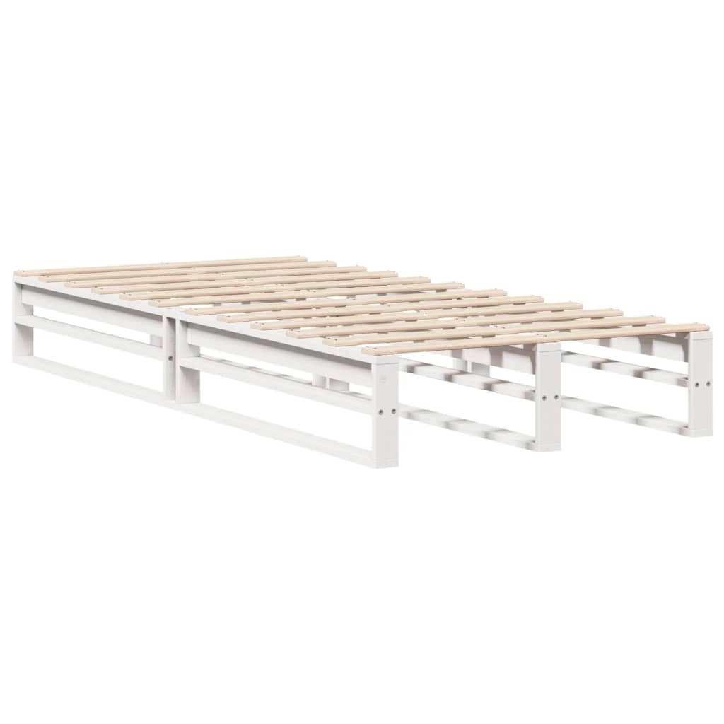 Cadre de lit sans matelas blanc 90x200 cm bois de pin massif