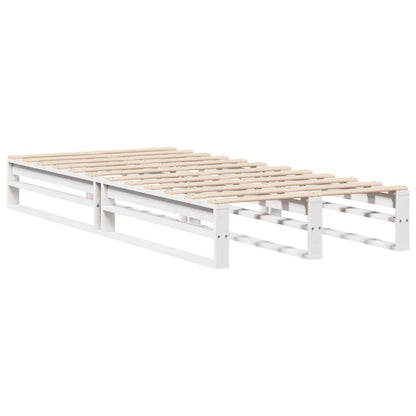 Cadre de lit sans matelas blanc 90x200 cm bois de pin massif