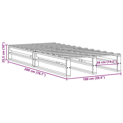 Cadre de lit sans matelas 100x200 cm bois massif de pin