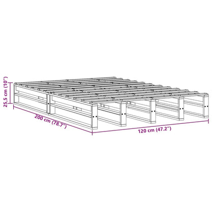 Cadre de lit sans matelas blanc 120x200 cm bois de pin massif