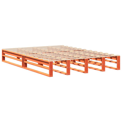 Cadre de lit sans matelas cire marron 120x200cm bois pin massif