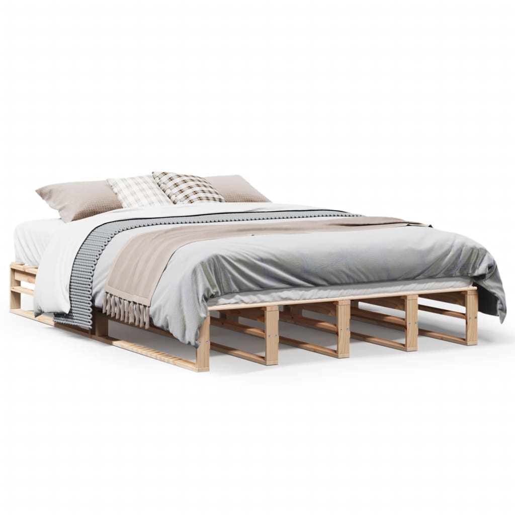 Cadre de lit sans matelas 140x200 cm bois massif de pin