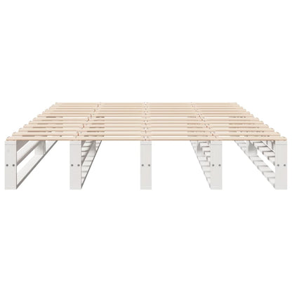 Cadre de lit sans matelas blanc 140x200 cm bois de pin massif