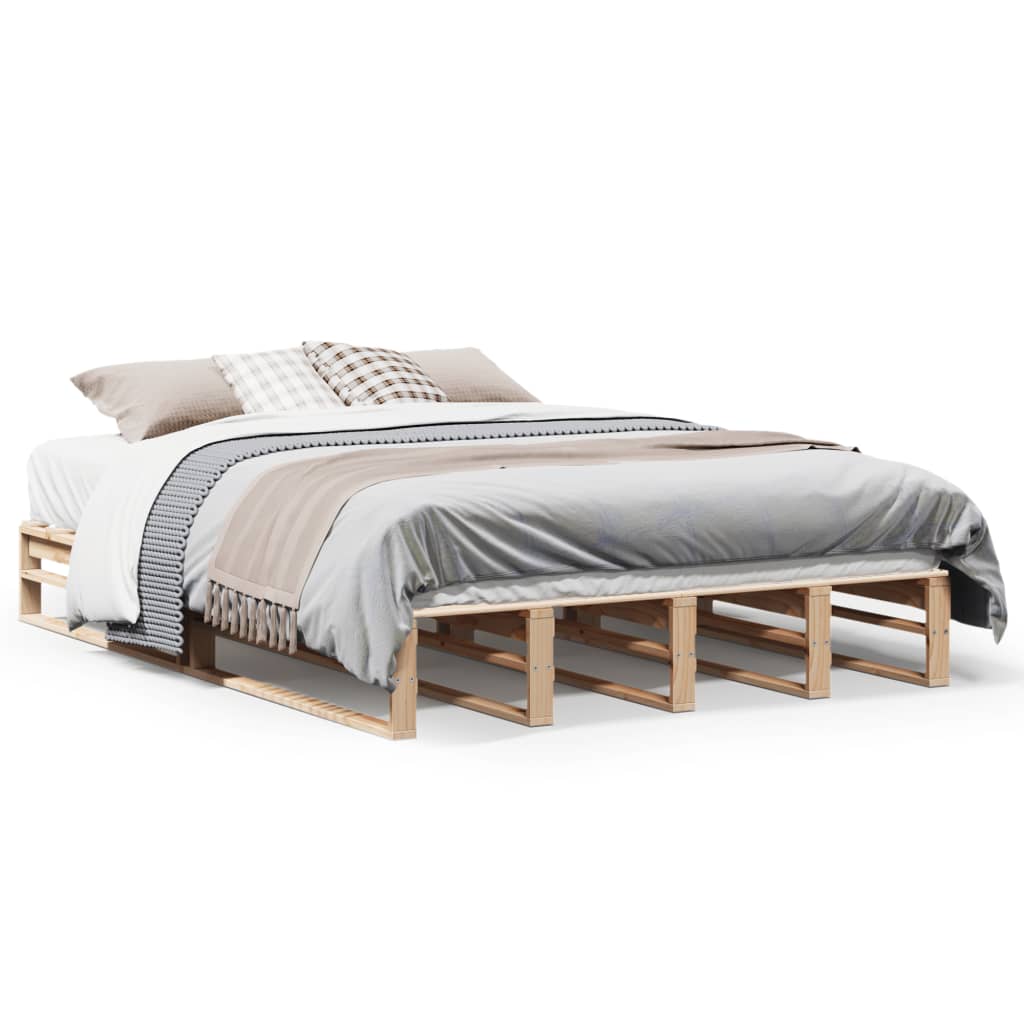 Cadre de lit sans matelas 150x200 cm bois de pin massif