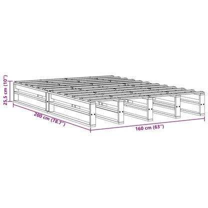 Cadre de lit sans matelas 160x200 cm bois massif de pin