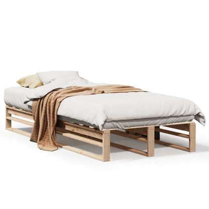 Cadre de lit sans matelas 75x190 cm bois de pin massif