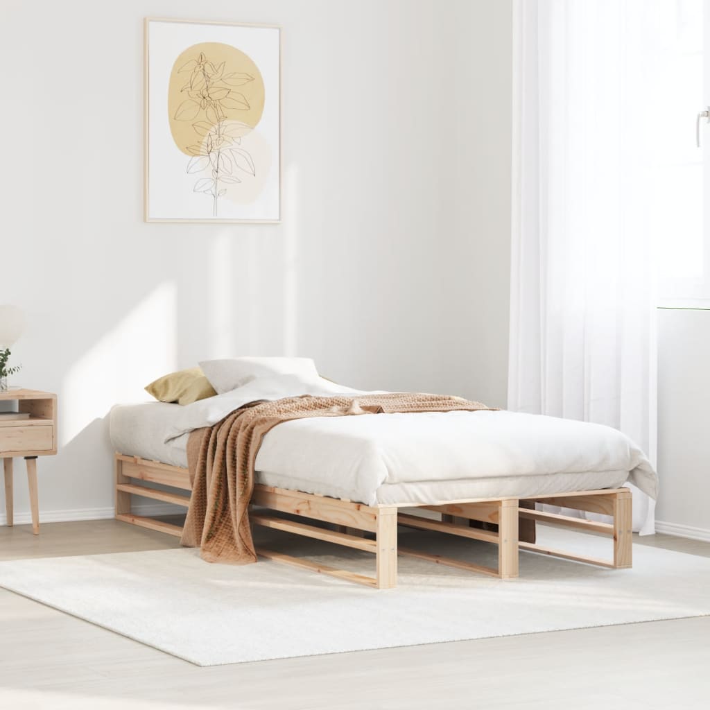 Cadre de lit sans matelas 75x190 cm bois de pin massif