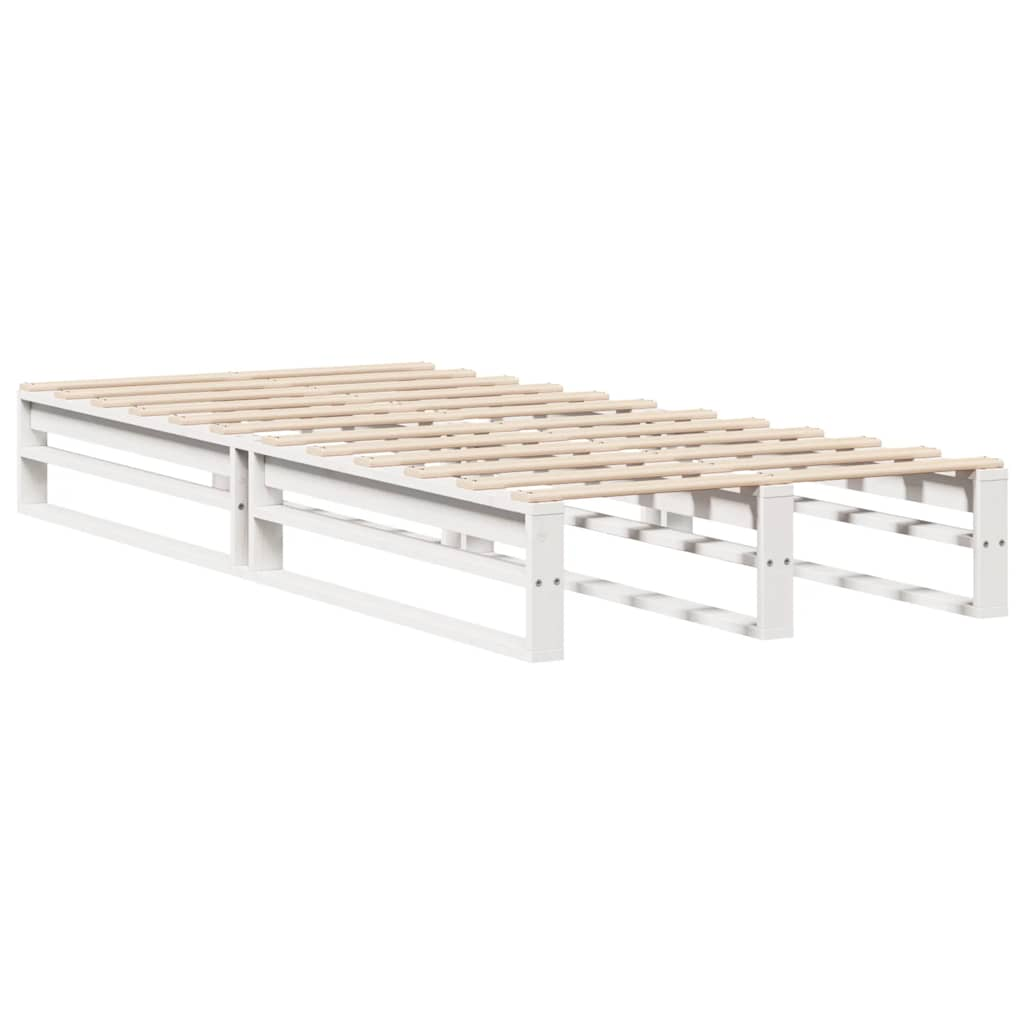 Cadre de lit sans matelas blanc 75x190 cm bois de pin massif