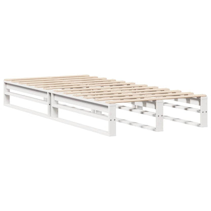 Cadre de lit sans matelas blanc 75x190 cm bois de pin massif