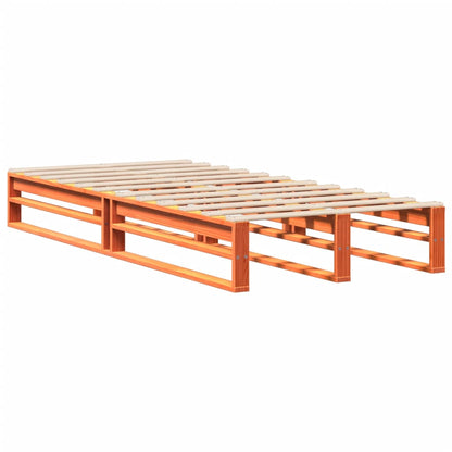 Cadre de lit sans matelas cire marron 75x190 cm bois pin massif