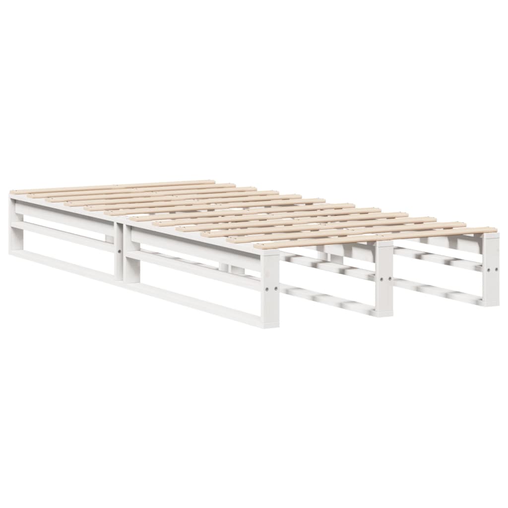 Cadre de lit sans matelas blanc 90x190 cm bois de pin massif