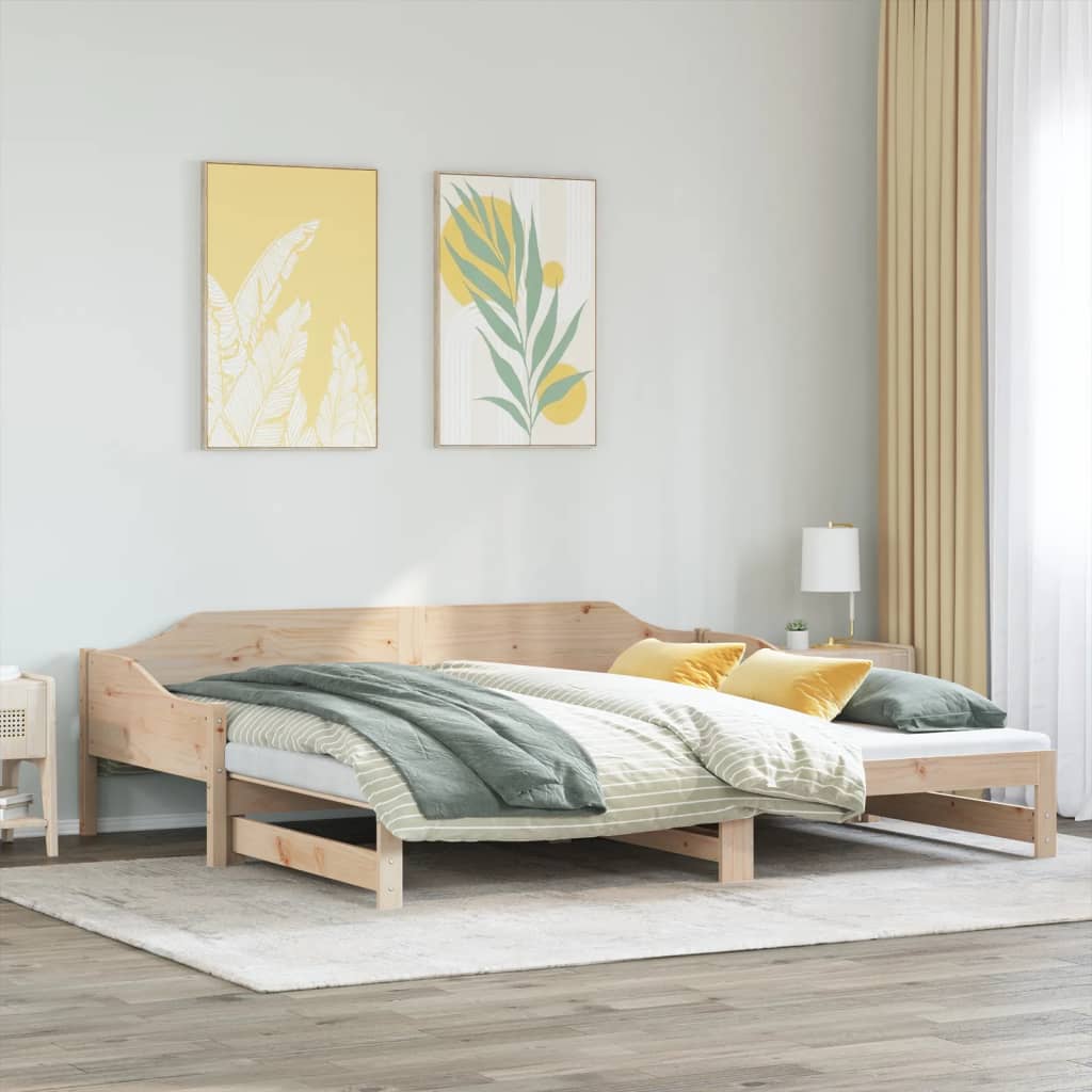 Lit de jour et lit gigogne sans matelas 80x200 cm bois massif