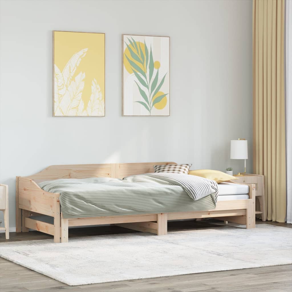 Lit de jour et lit gigogne sans matelas 80x200 cm bois massif