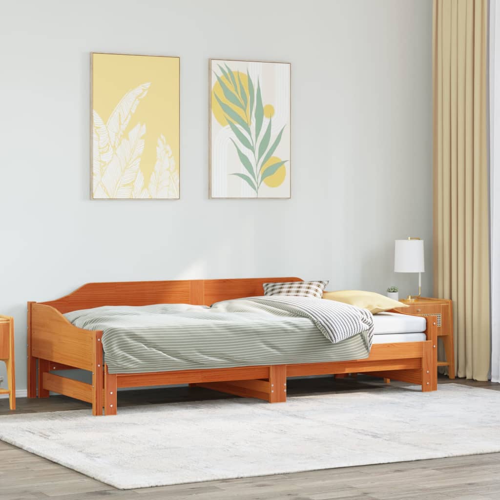 Lit de jour et lit gigogne sans matelas 80x200 cm bois massif