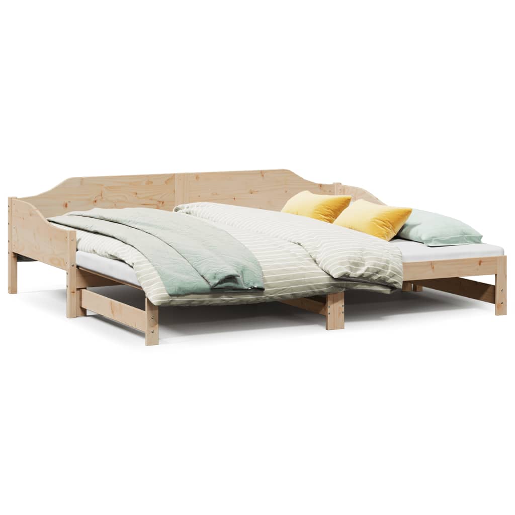 Lit de jour et lit gigogne sans matelas 90x200 cm bois massif