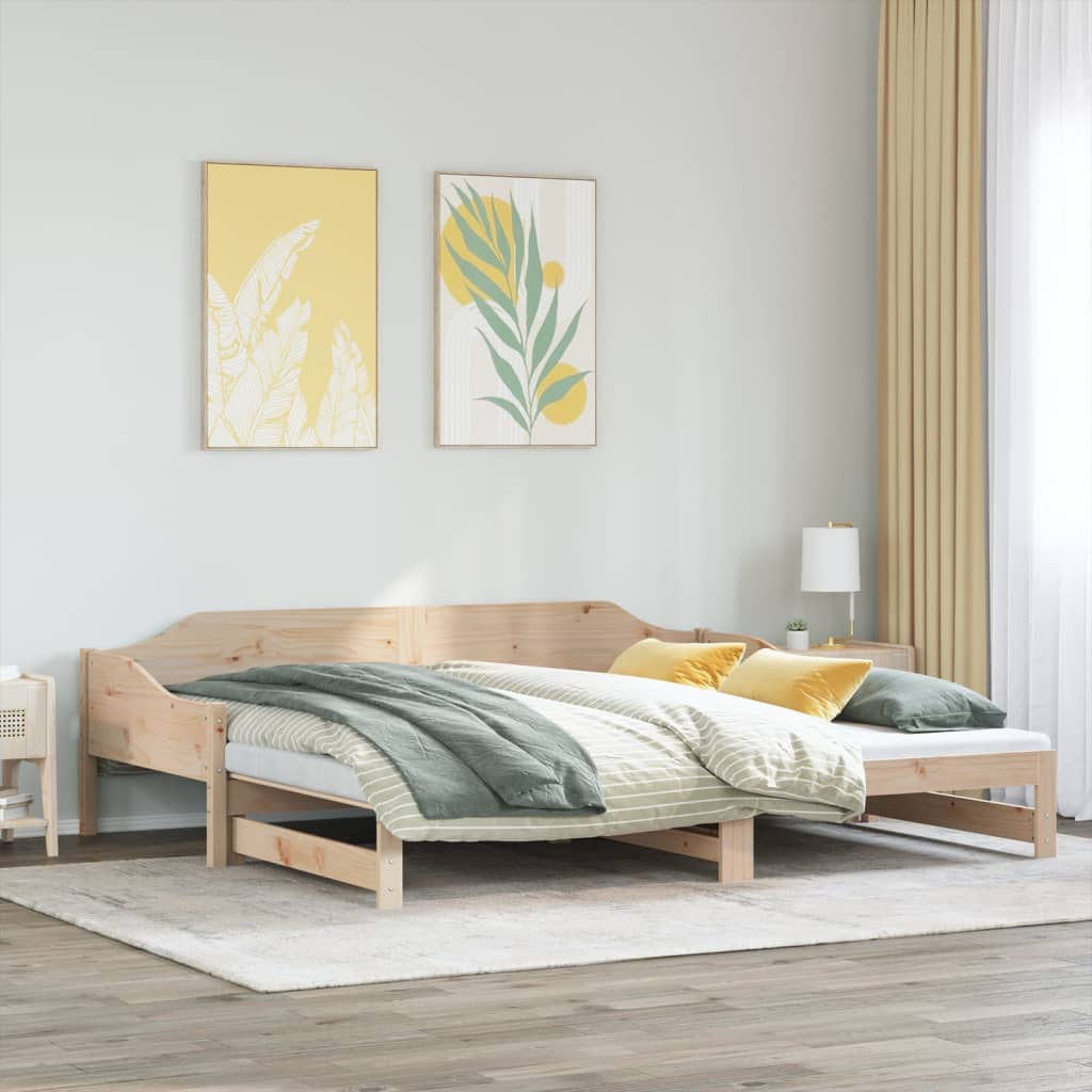 Lit de jour et lit gigogne sans matelas 90x200 cm bois massif