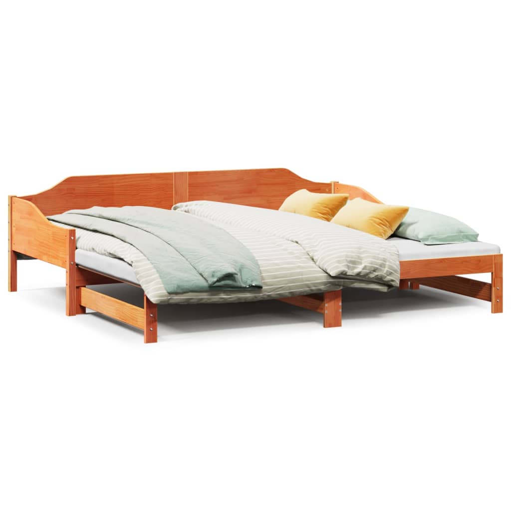 Lit de jour et lit gigogne sans matelas 90x200 cm bois massif