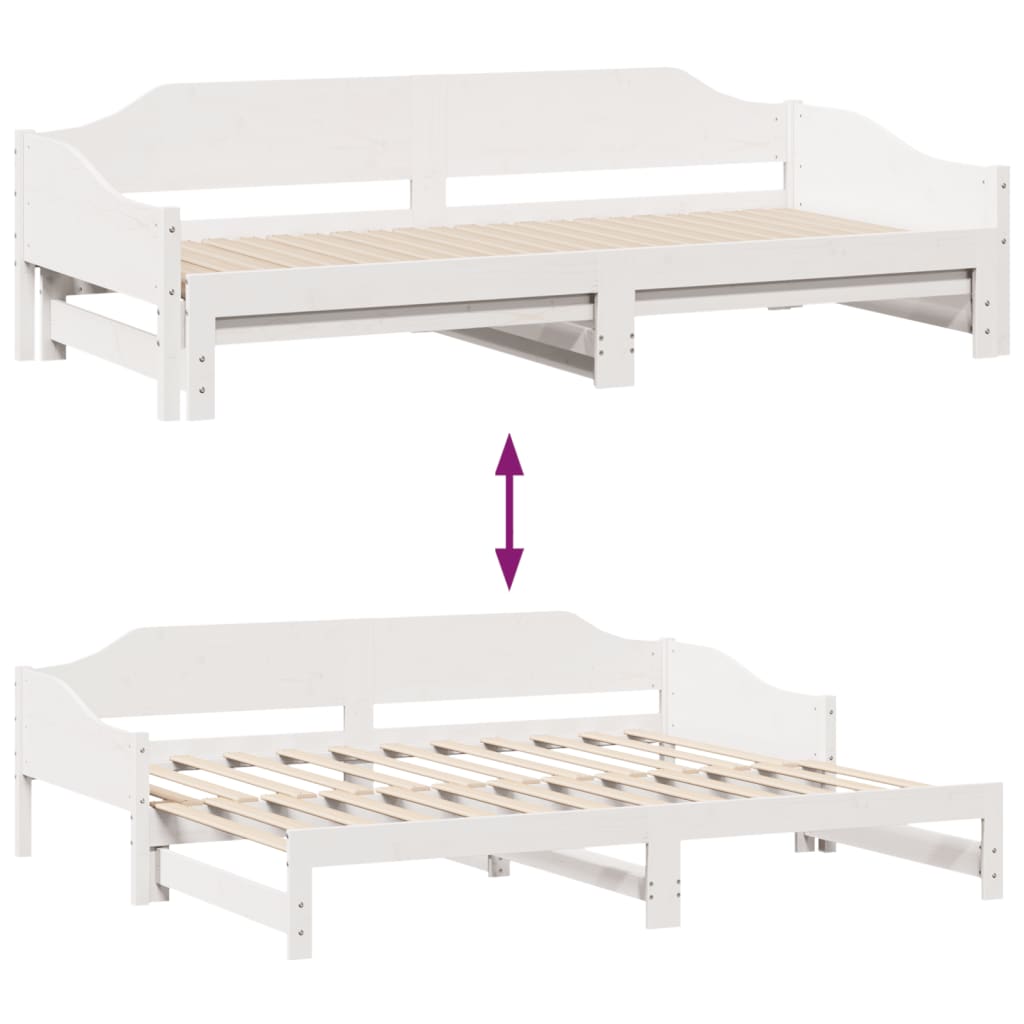 Lit de jour et lit gigogne sans matelas 90x190 cm bois massif