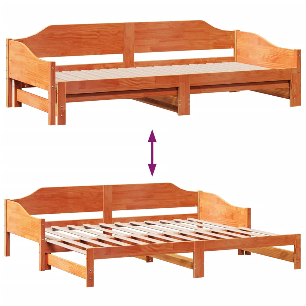 Lit de jour et lit gigogne sans matelas 90x190 cm bois massif