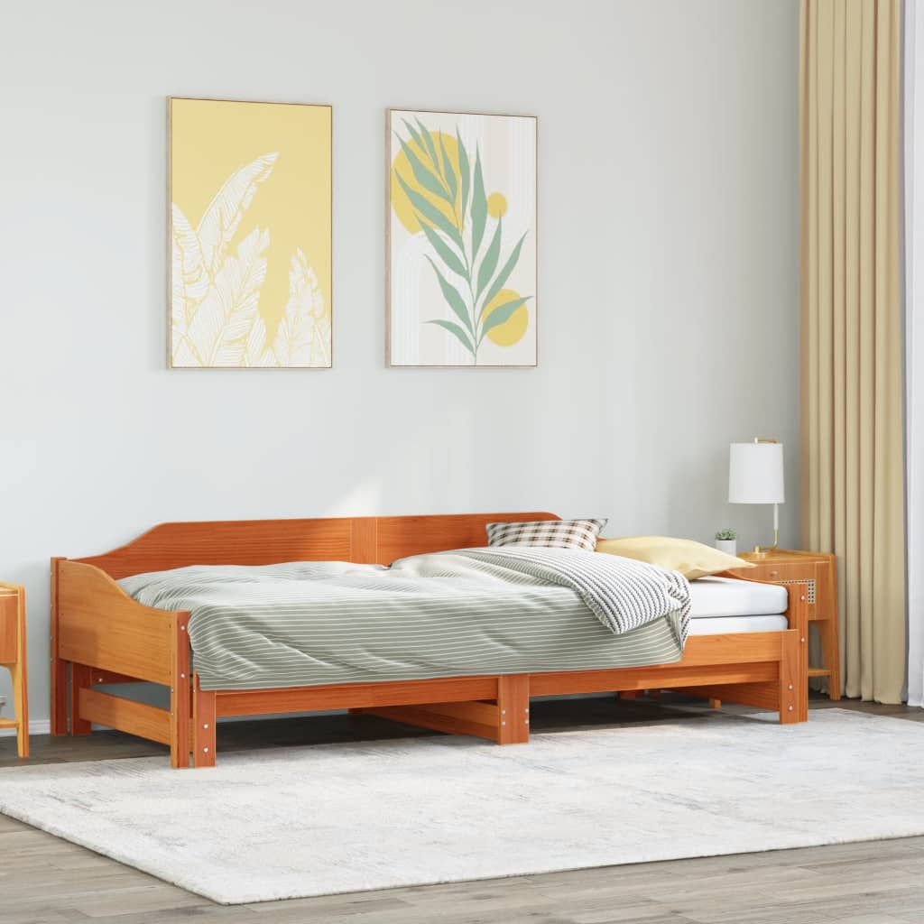 Lit de jour et lit gigogne sans matelas 90x190 cm bois massif