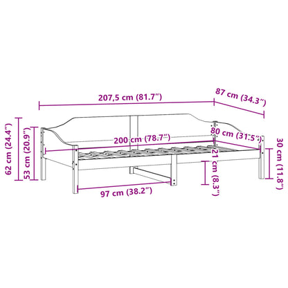 Cadre de lit sans matelas 80x200 cm bois massif de pin