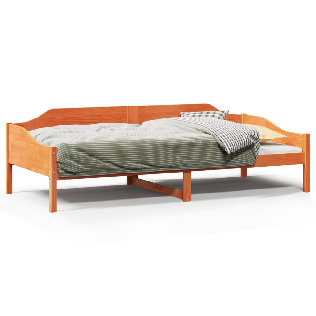 Cadre de lit sans matelas cire marron 80x200 cm bois pin massif