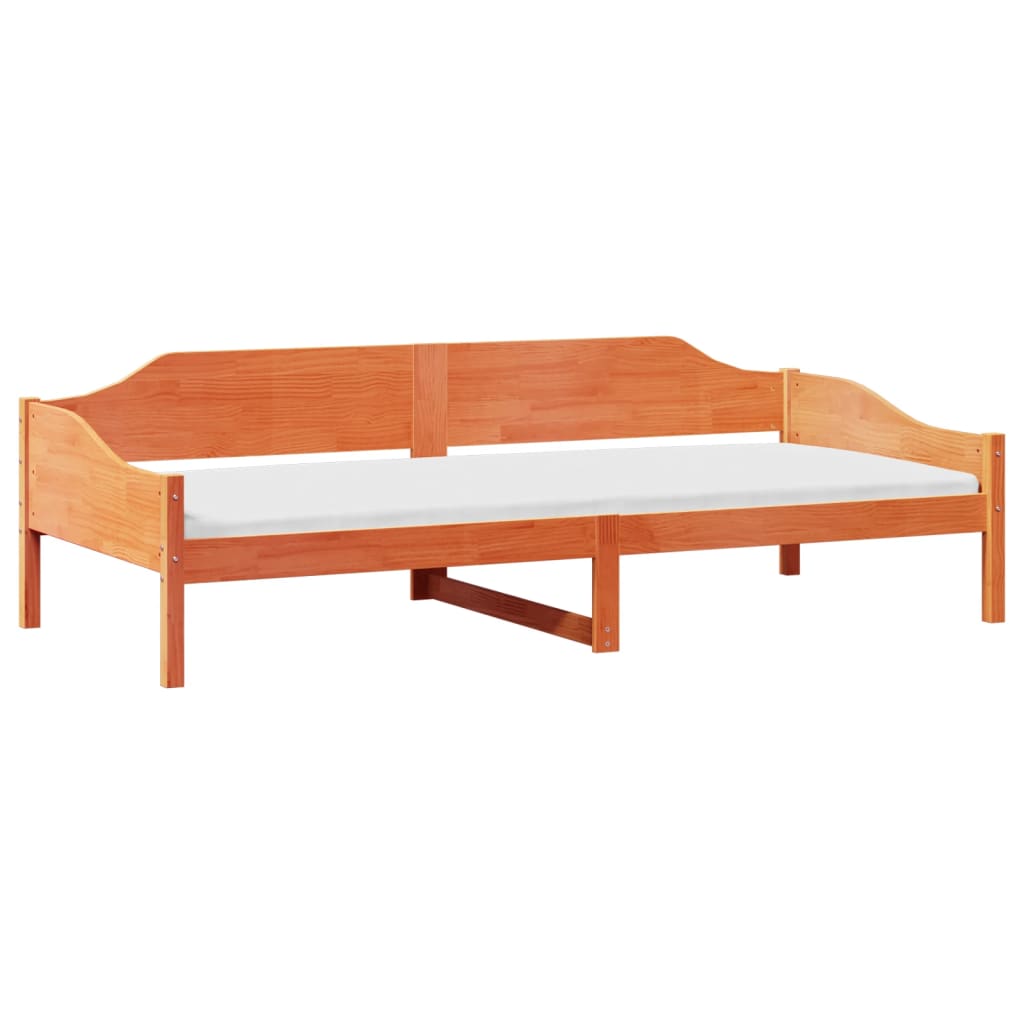 Cadre de lit sans matelas cire marron 80x200 cm bois pin massif