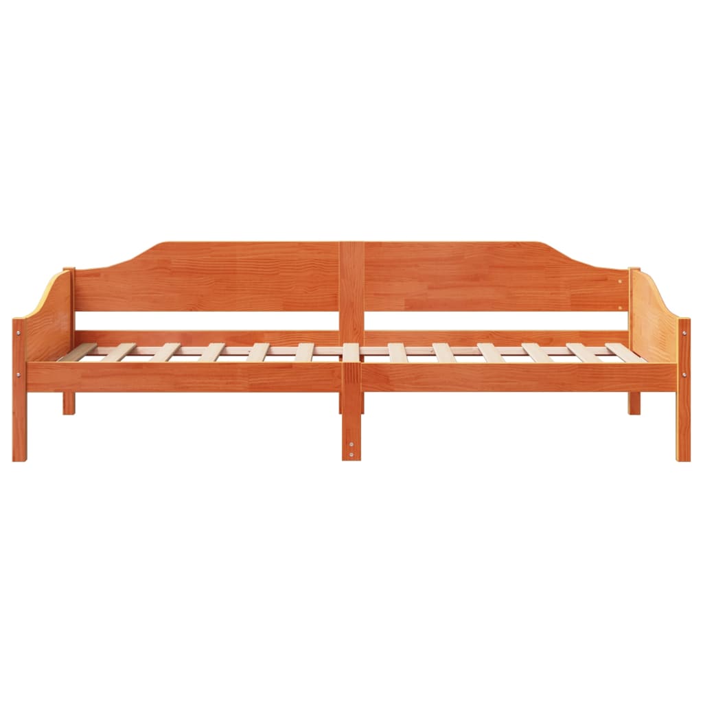 Cadre de lit sans matelas cire marron 80x200 cm bois pin massif